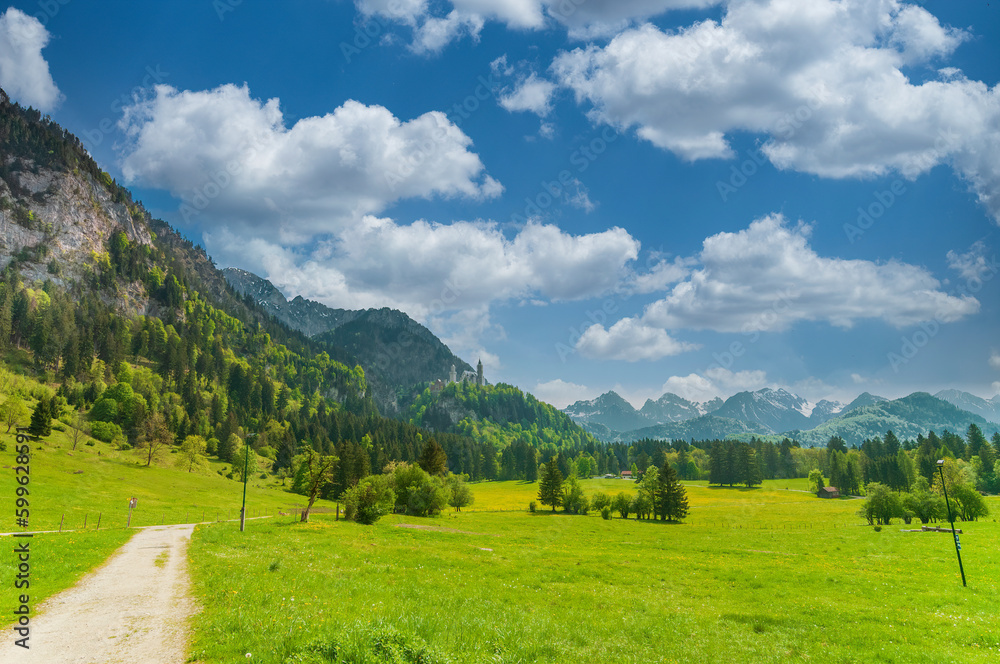 Scenic landscape in Bavaria, Germany.