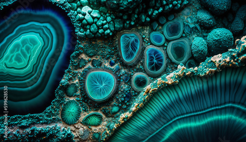 Tera Collection · Chrysocolla Geoda Stone Backgrounds · Teal · Tranquil · Digital llustrations · Gemstone · Nature Beauty