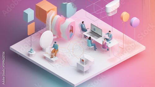 Team Collaboration: Imaginative metaphor rendering with unmistakable visual organization. Generative Ai