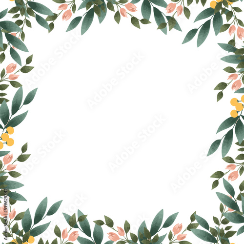  Floral frame in vector style. Wild and bright flowers for background, texture, pattern, frame or borders. Floral frame of field and wild flowers. Beautiful lily in the background. Vector