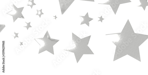 Fototapeta Naklejka Na Ścianę i Meble -  sparkles silver stars on white background with text place- Image - png transparent