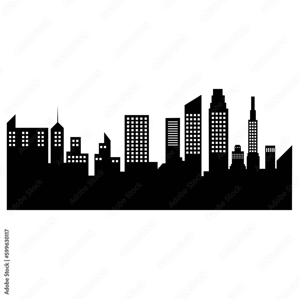 Fototapeta premium City Black Silhouette