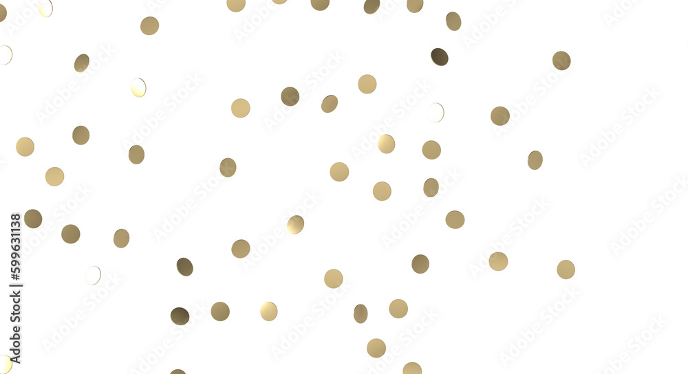 Golden confetti falling down isolated on transparent background. - PNG transparent