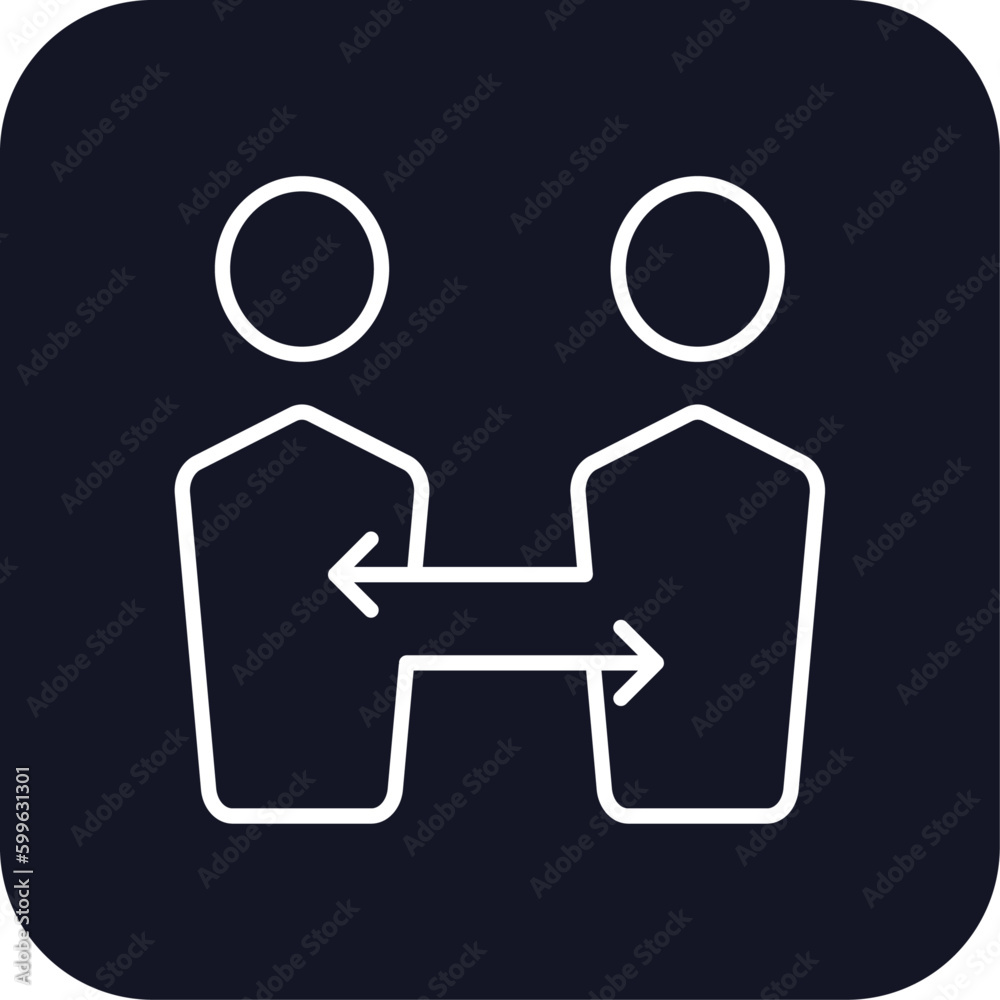 Interaction teamwork icon with black filled line outline style. website, group, teamwork, interface, team, technology, partnership. Vector Illustration