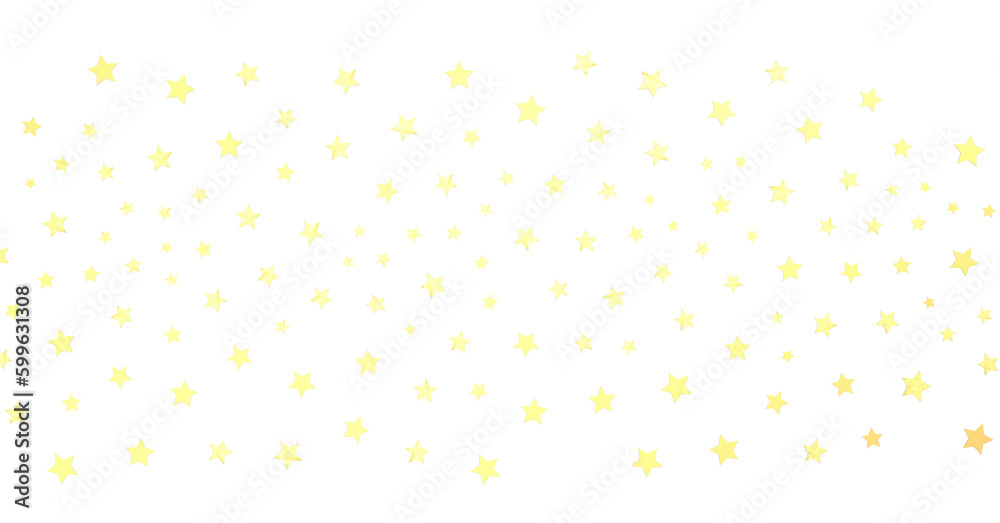 Stars - Holiday golden decoration, glitter frame isolated - - PNG transparent