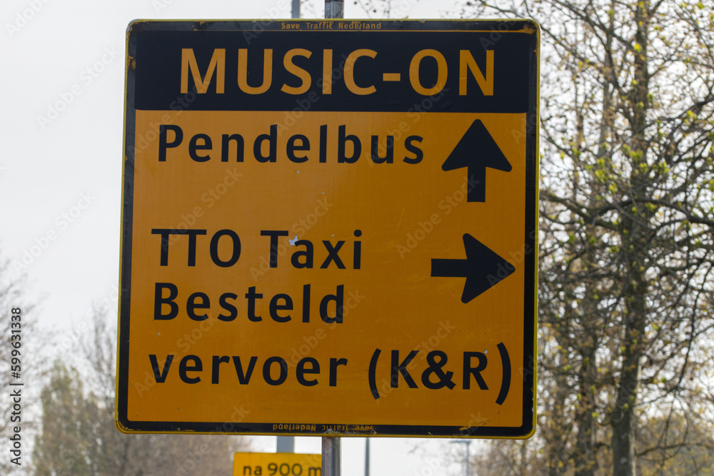General Music-On Festival Direction Signs At Amsterdam The Netherlands 4-5-2023