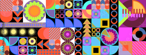 Vector retro mozaik colorful colourful flat geometric background