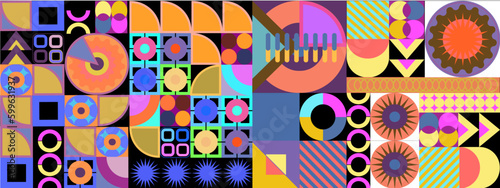 Vector flat design geometric pattern mobile design colorful colourful