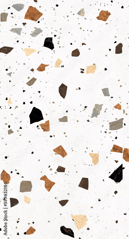 Terrazzo flooring seamless texture. Realistic vector pattern of mosaic ...