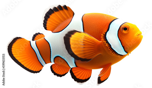 Clown Fish isolated on transparent background. 3D render.