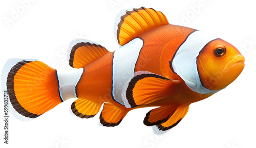 Clown Fish isolated on transparent background. 3D render.