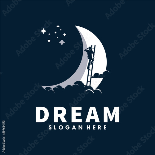 A man Reaching Dream Logo Design Template
