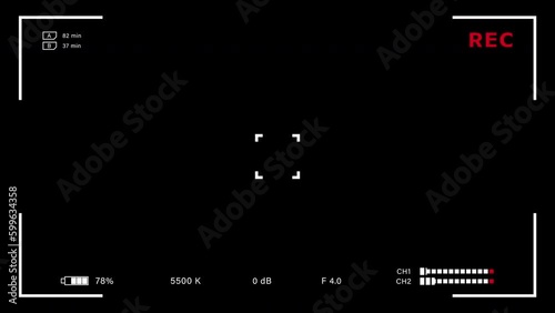 General camera overlay to put over your shot footage. Easy to use, transparant 4K video inspired on real camera recorder screens.