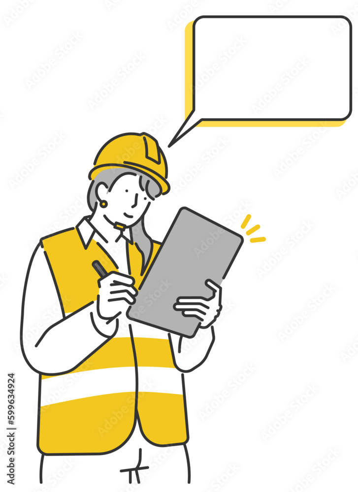 illustrations of safety management and supervision of workers in construction site interior, construction, civil engineering, and construction management