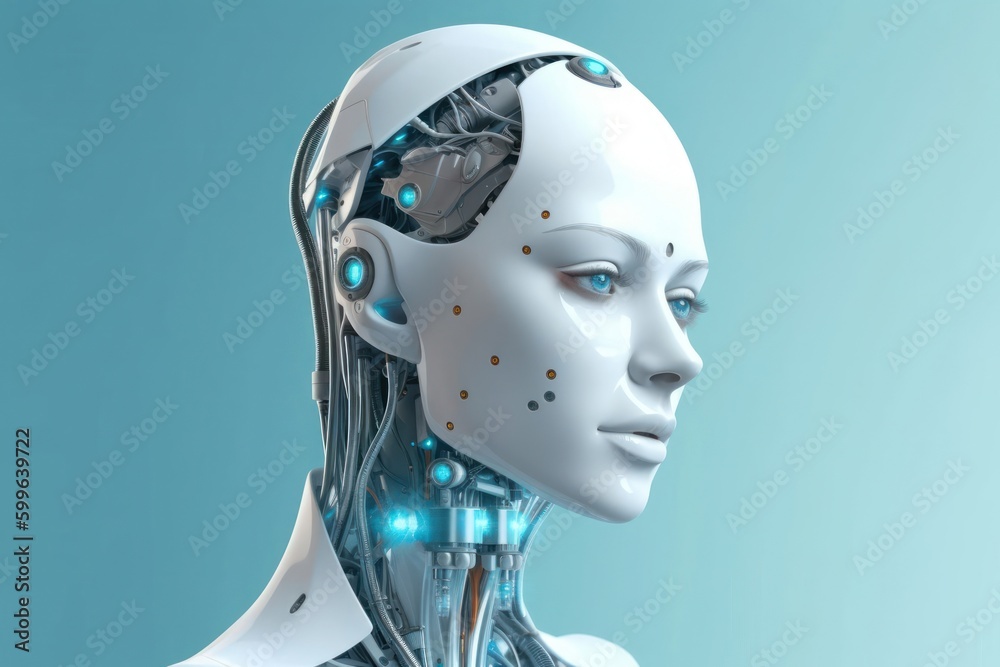 Artificial Intelligence With Copy Space Blue Backdrop Generative AI Artificial Intelligence With Copy Space Blue Backdrop Generative AI