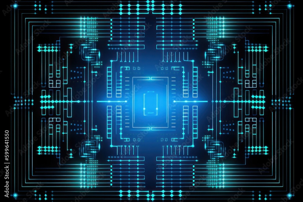 Obraz premium Quantum Computing Design With Copy Space Generative AI
