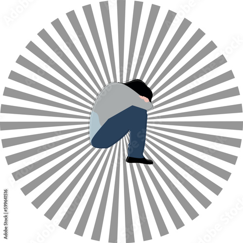 Vector de mujer mostrando un estado de tristeza o depresión