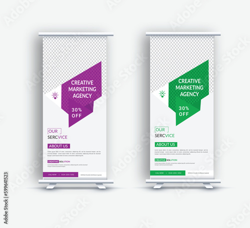 Modern corporate colorful roll up standee banner design template, Colorful Stylish Creative Corporate Roll Up Banner Signage Standee Template for Advertising and Multipurpose Use with thre Color Vari 