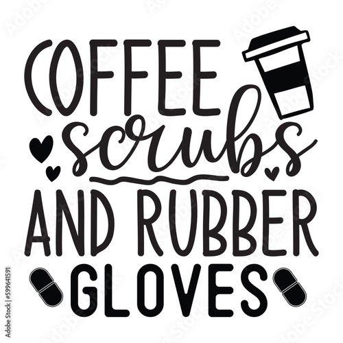Coffee scrubs and rubber gloves SVG