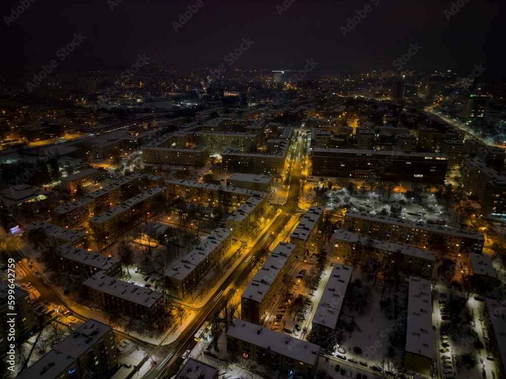 Snow in the city.