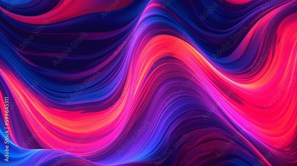 Dark Purple and Hot Pink Marble Wave Pattern with Prism Glitch Effect Abstract Background - Psychedelic Colorful Neon - Generative AI 