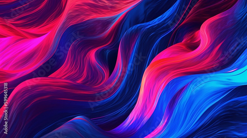 Dark Purple and Hot Pink Marble Wave Pattern with Prism Glitch Effect Abstract Background - Psychedelic Colorful Neon - Generative AI 