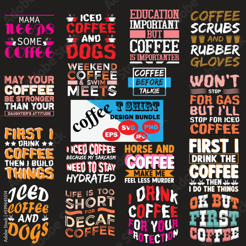 coffee t shirt design bundle