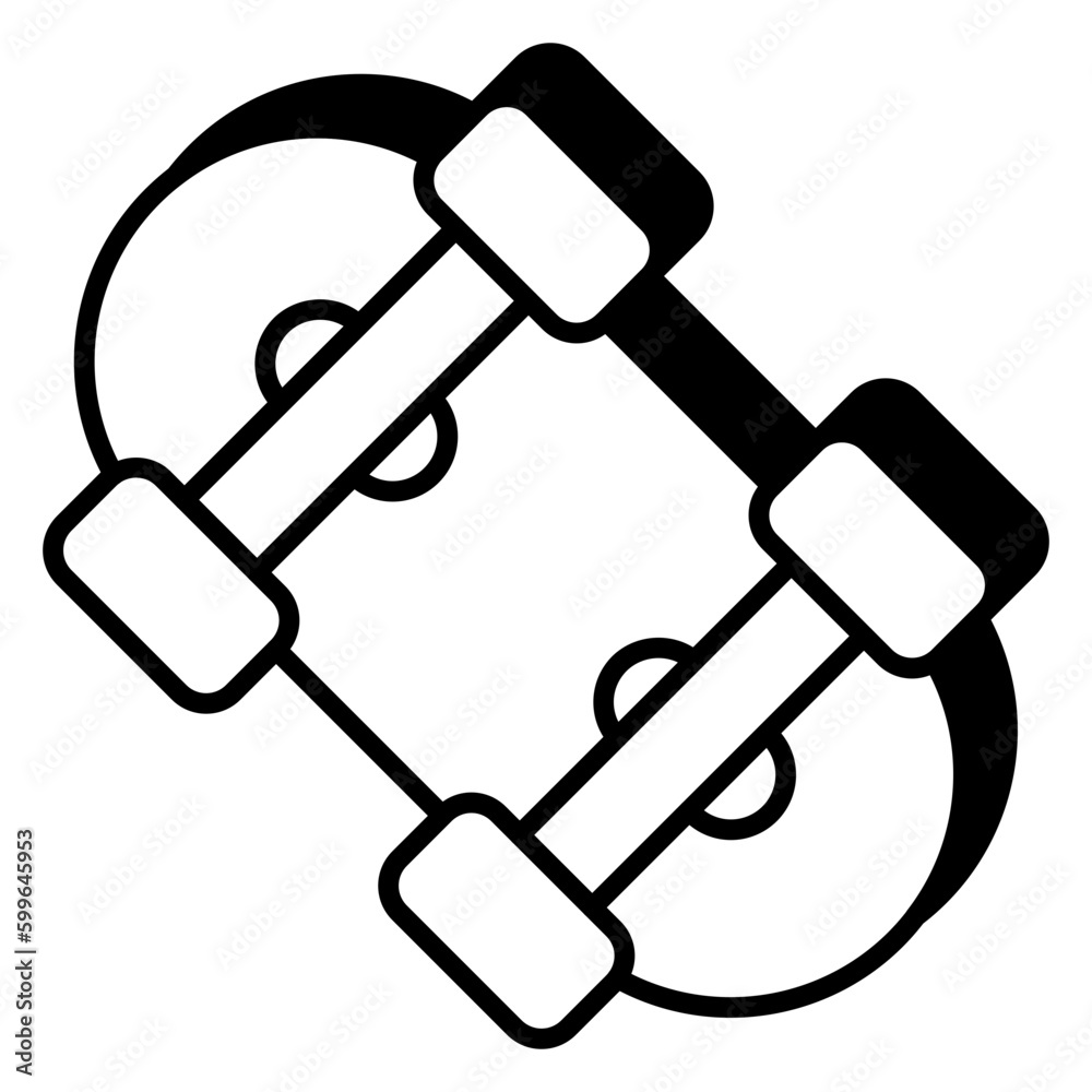An icon design of skateboard An icon design of skateboard