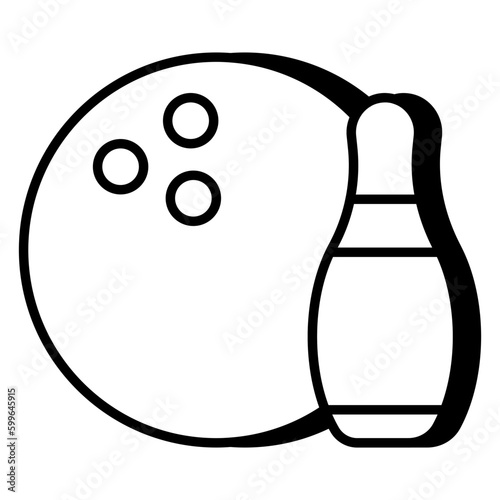 Skittles with ball showcasing concept of bowling game