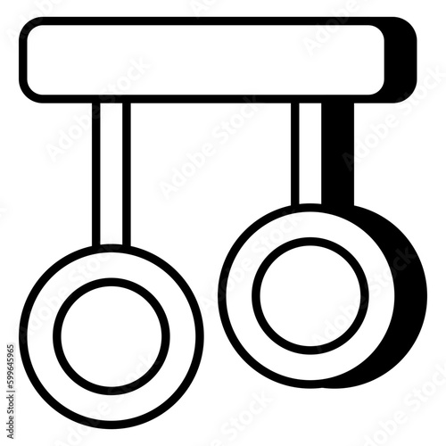 Vector design of gymnastic rings, linear icon