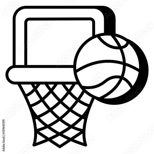Basketball game icon in editable style