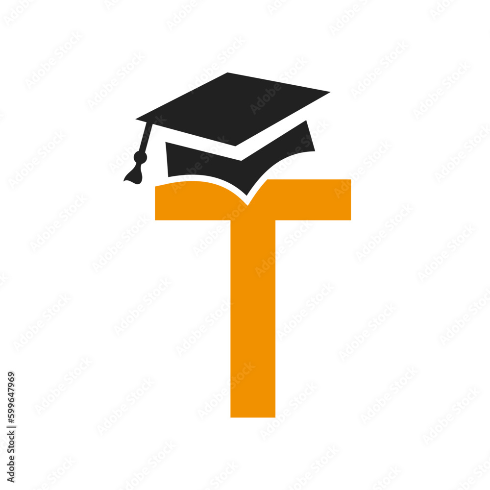 Initial Letter T Education Logo Design Combine With Graduation Hat Icon Vector Template Initial Letter T Education Logo Design Combine With Graduation Hat Icon Vector Template