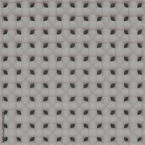 tile and fabric pattern consisting of three-dimensional motifs in the form of flowers in gray color