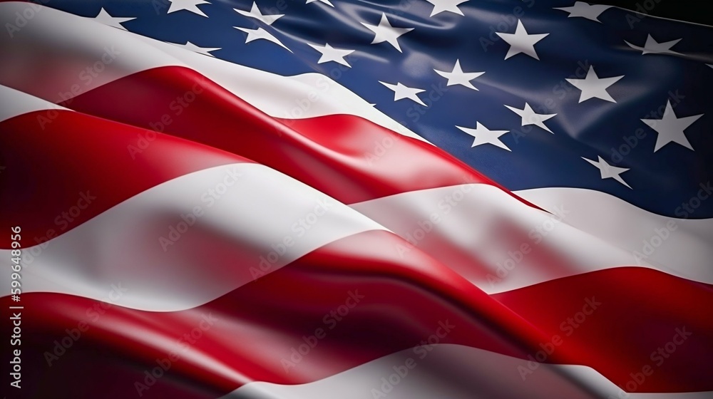 USA Waving Flag, Background of United States Flag. Generative ai