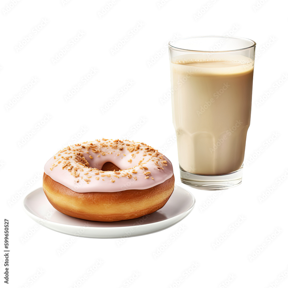 Φωτογραφία an isolated cup of coffee with doughnuts Barista, Coffee shop-themed, photorealistic illustration on a transparent background cutout in PNG