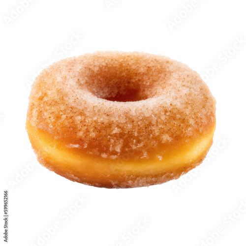  isolated donuts, sugar-covered, Food-themed, photorealistic illustrations on a transparent background cutout in PNG. Generative AI