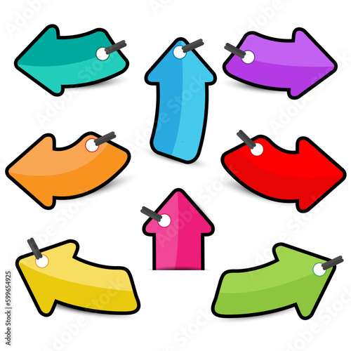 Set of colorful cartoon arrow symbols