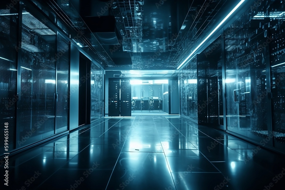 Network administration. Modern storage rooms. Servers. Generative AI. Network administration. Modern storage rooms. Servers. Generative AI.