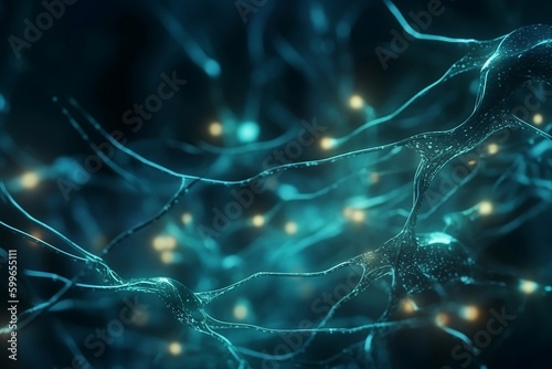 Medicine concept. neural connections. Generative AI.