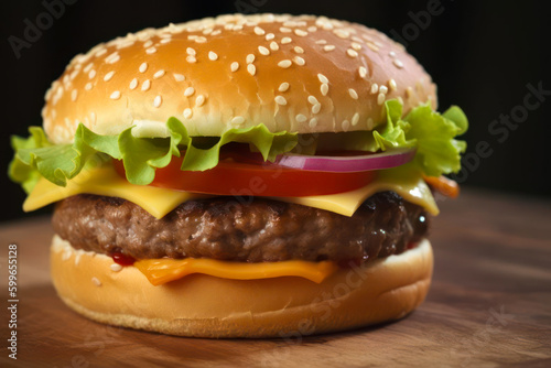 close-up shot of a burger