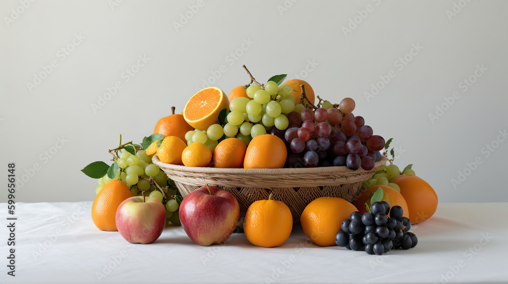 Our fresh fruit arrangement is a feast for the eyes and the taste buds. AI Generative