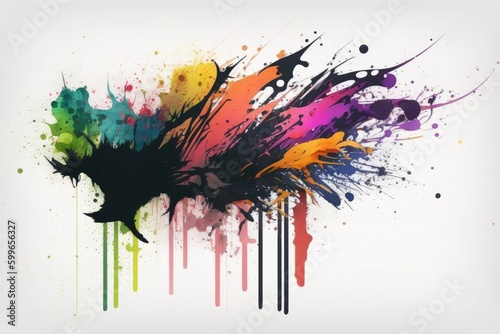 Abstract colorful grunge background with paint splashes