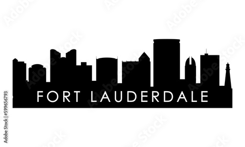 Fort Lauderdale skyline silhouette. Black Fort Lauderdale city design isolated on white background.