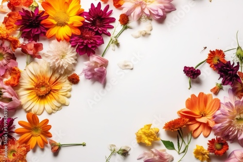 Wallpaper Mural flower plant isolated leaf summer background white mockup spring nature floral. Generative AI. Torontodigital.ca
