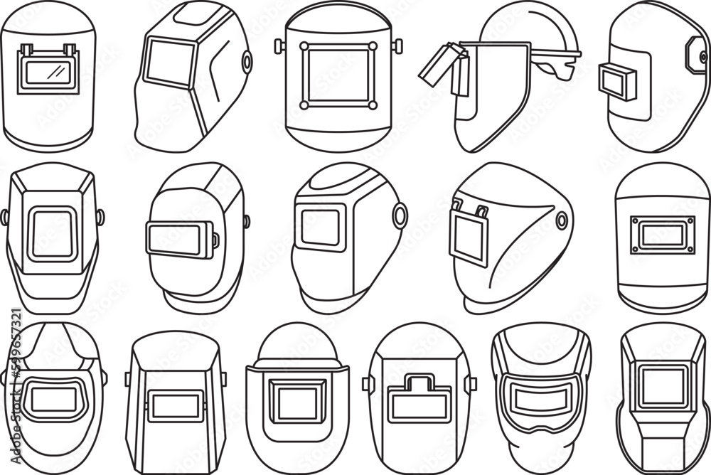 Welding Helmet Outline Bundle,Clip Art Welding Helmet Outline Bundle,Clip Art