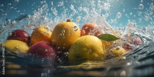 grape drop vitamin background strawberry food healthy water fresh green fruit. Generative AI.