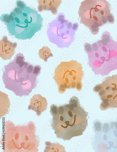 baby blue teddy bears background