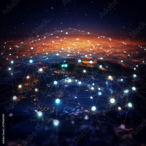 Global digital technology networking Generative AI