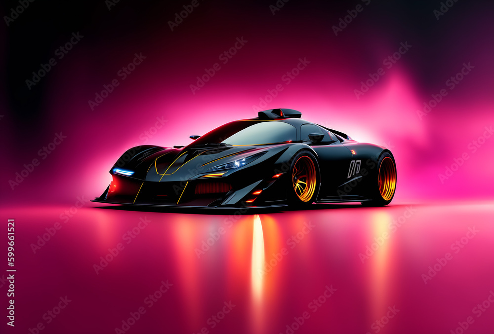 ultra-fast high-tech car speeding Created with generative AI ultra-fast high-tech car speeding Created with generative AI