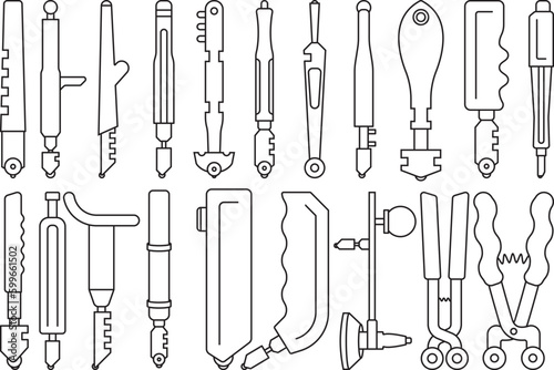 Glass Cutter  Outline Bundle,Clip Art